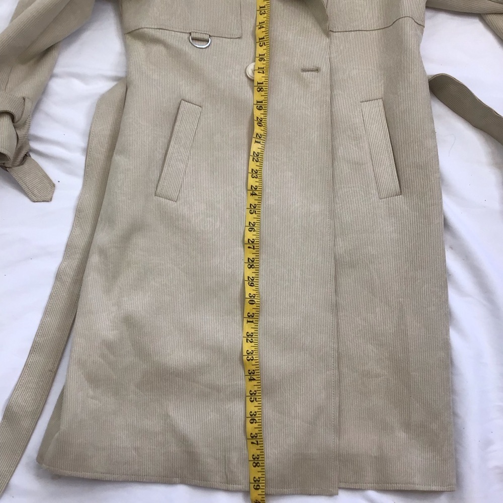 ASIAN MCKE. BE BLINDED WOMEN CREAM RIBBED COLLAR TIE BELT WRAP DRESS SZ XL - Picture 8 of 9